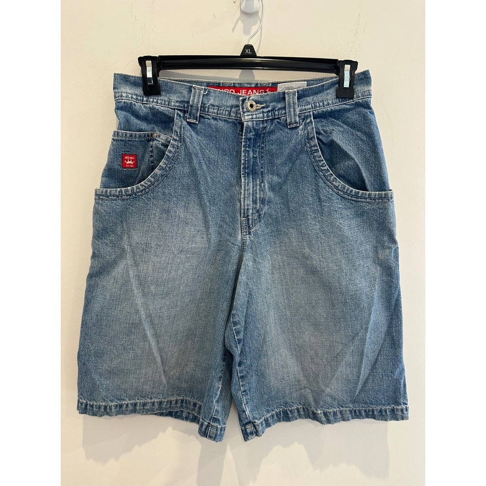 Vintage 90s JNCO Jeans Mens Cobra Snake Embroidered Baggy Denim Shorts size 32 - Picture 2 of 9